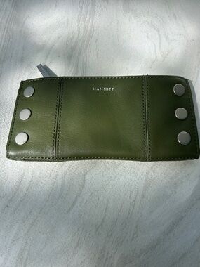 Hammitt 110 avocado green leather Wallet